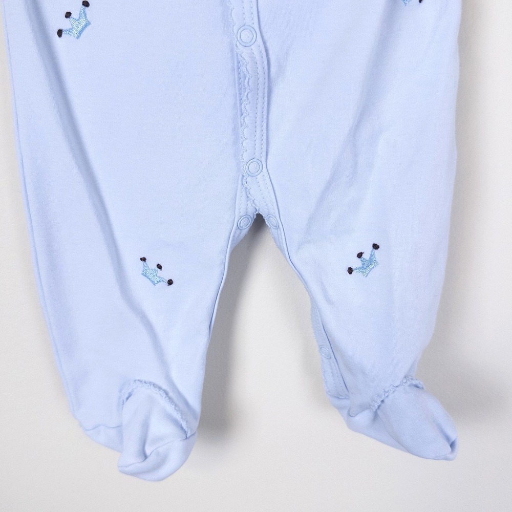 Margery Ellen Crown Pima Cotton Footie Sleeper Baby‎ 0-3 Months Blue - Picture 3 of 9